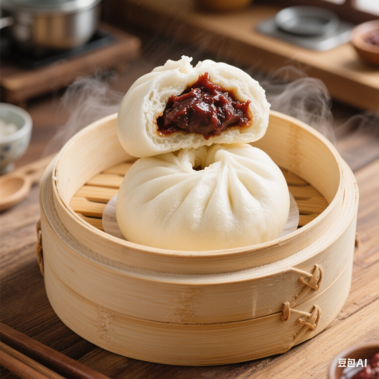 核桃豆沙包子（五个/盒）