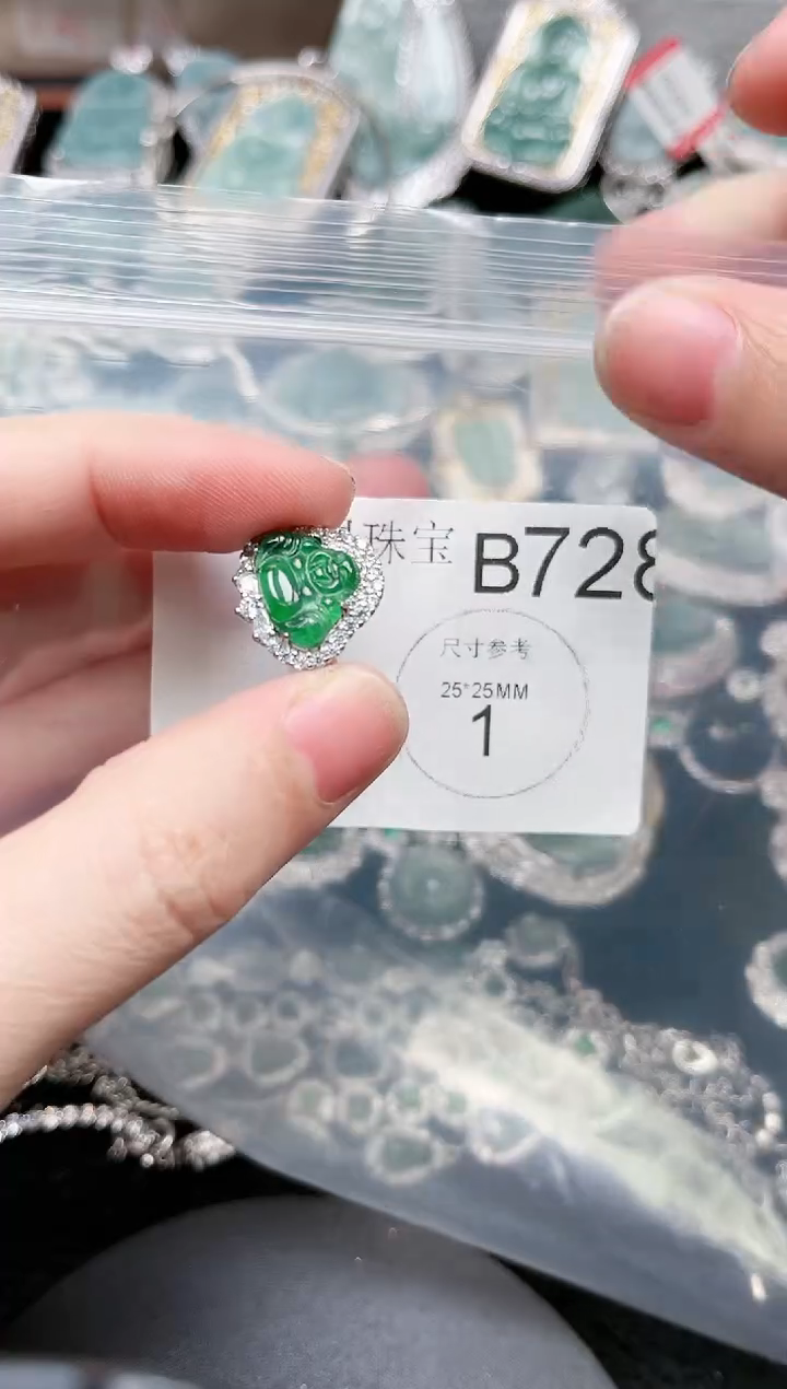【闪购商品】翡翠颈饰未镶嵌赠皮绳728