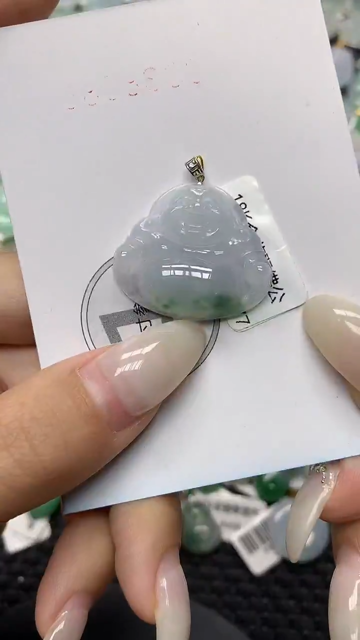 颈饰18K金镶嵌翡翠11111111111