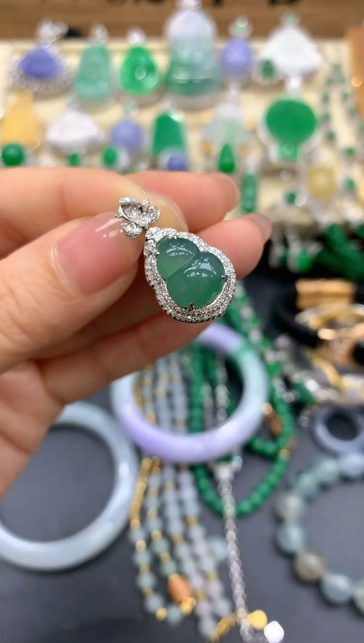 【闪购商品】翡翠颈饰18K金镶嵌356-中国好珍宝