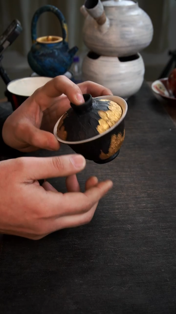 【闪购商品】其他大漆黑金盖碗835小康茶器