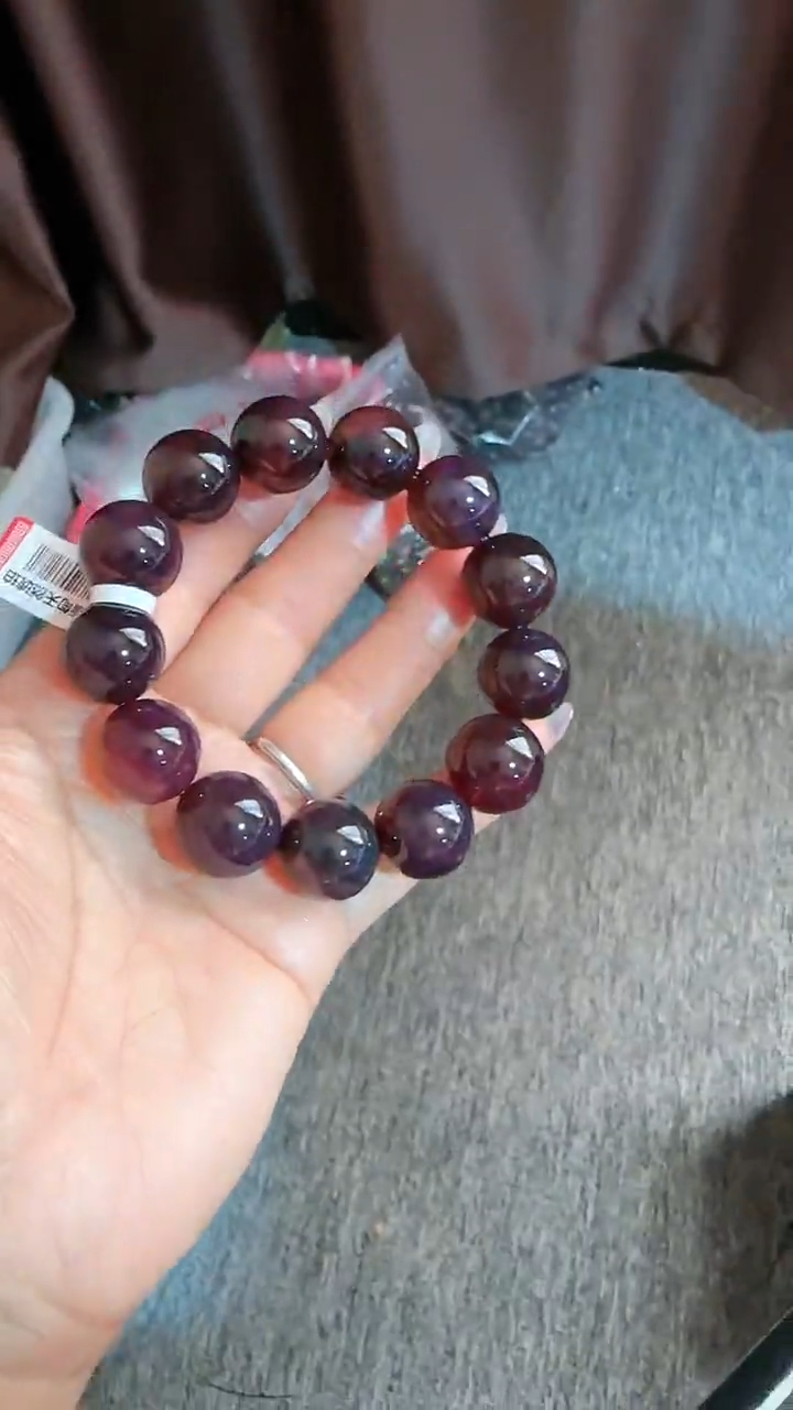 【闪购商品】琥珀手链未镶嵌规格17紫翳灵草手串#37