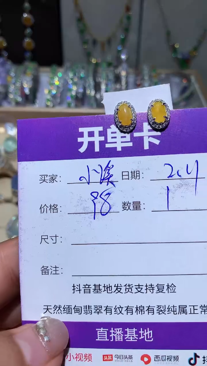 【闪购商品】翡翠耳饰未镶嵌清清小溪