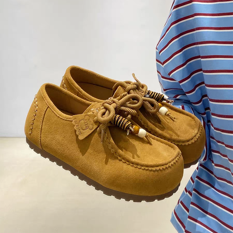 真皮勃肯鞋女2025新款全包软底休闲运动复古增高百搭潮流