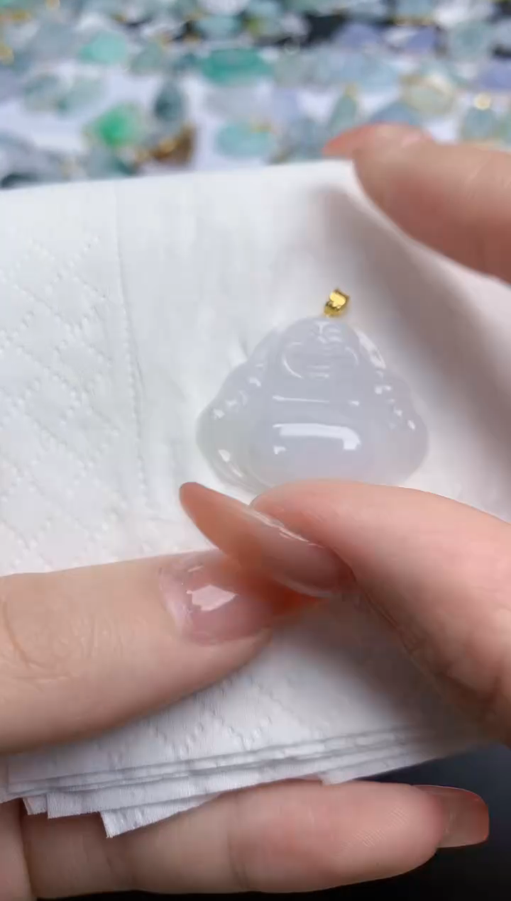 【闪购商品】翡翠颈饰18K金镶嵌天然缅甸翡翠A货