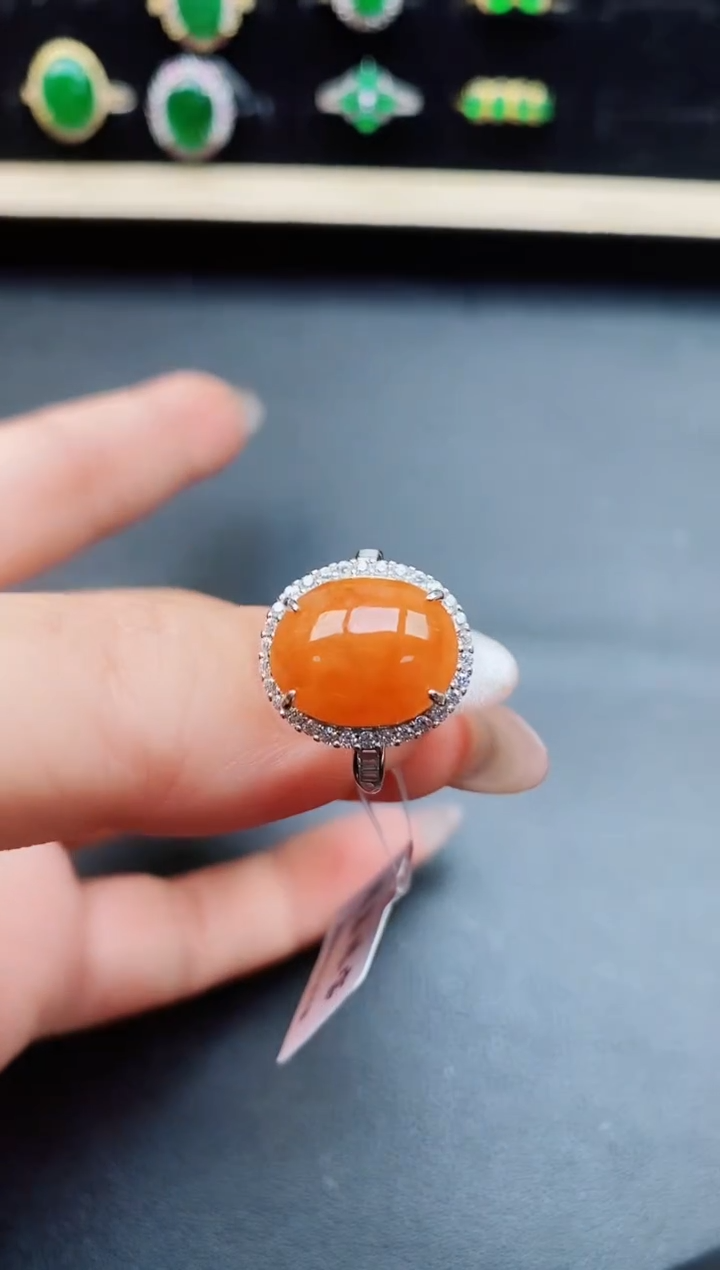 翡翠戒指银S925镶嵌508050
