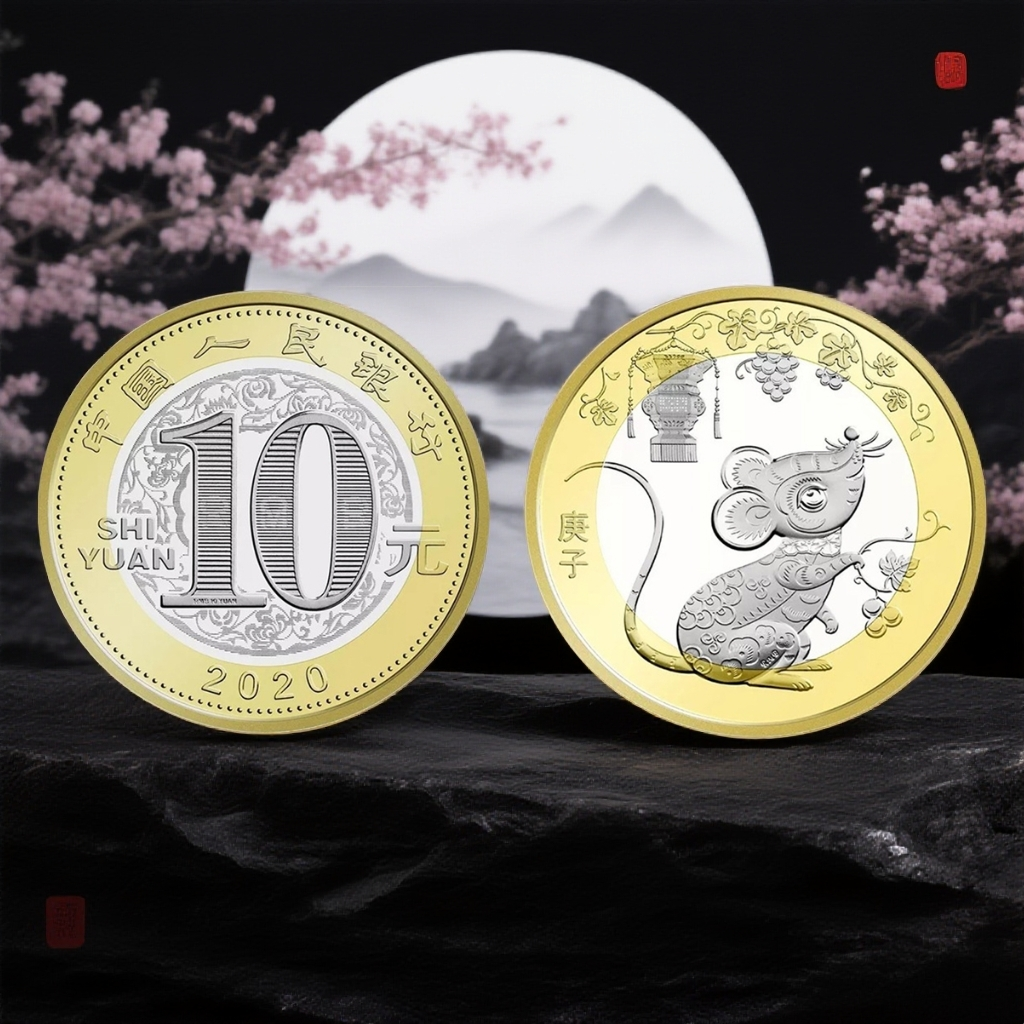 法定货币2020年鼠年生肖贺岁纪念币单枚 文玩探宝
