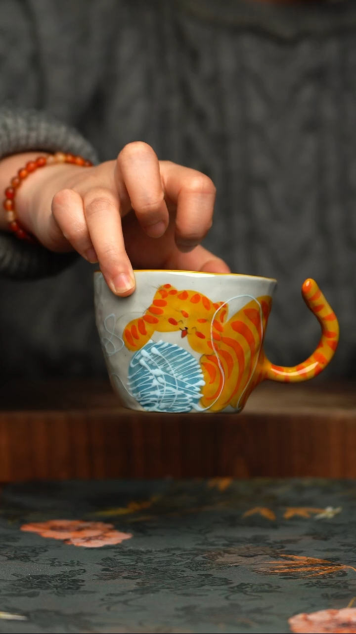 瓷片釉下彩手工手绘同款