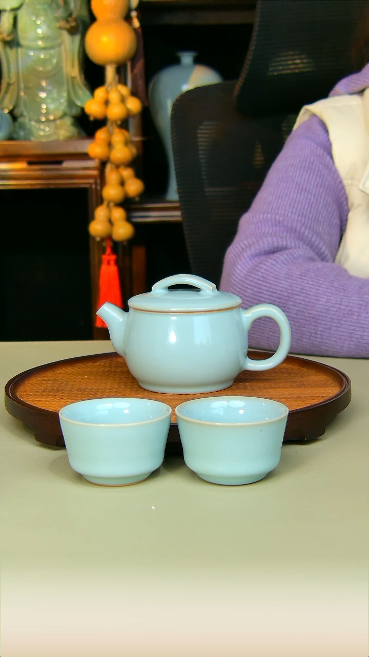杯子陶汉瓦加两杯全手工原矿天青不完美