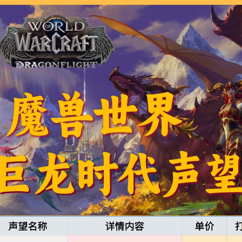 巨龙时代声望魔兽世界正式服巨龙群岛地心之战声望代练