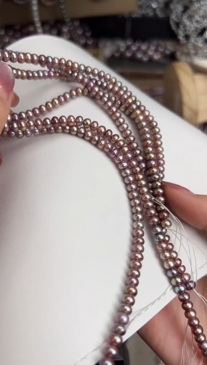 未镶嵌19淡水珍珠无核*强光珍珠项链5mm左右（多样性发一）