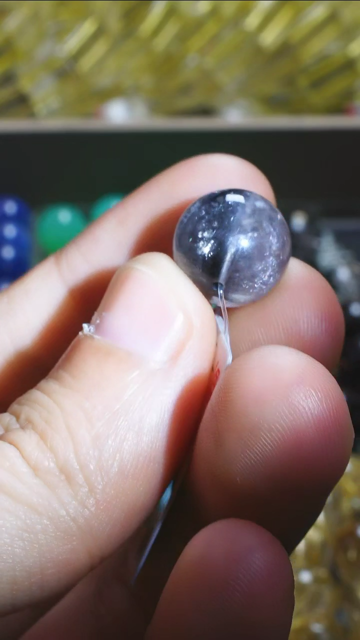 【闪购商品】水晶L002黑银钛单珠12mm未镶嵌多样性发其一