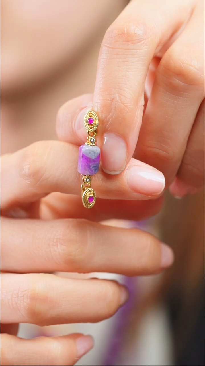 苏纪石（舒俱来）18K金镶嵌吊坠(不含链)33