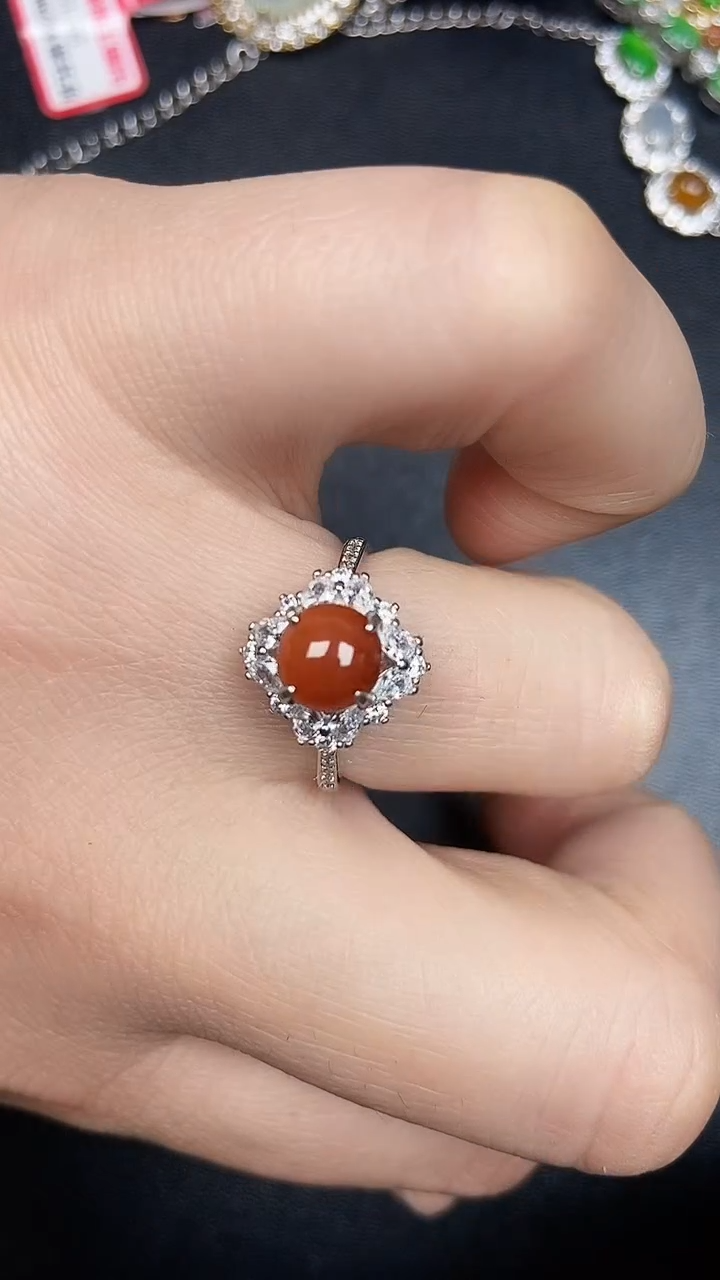 银S925镶嵌戒指翡翠7900