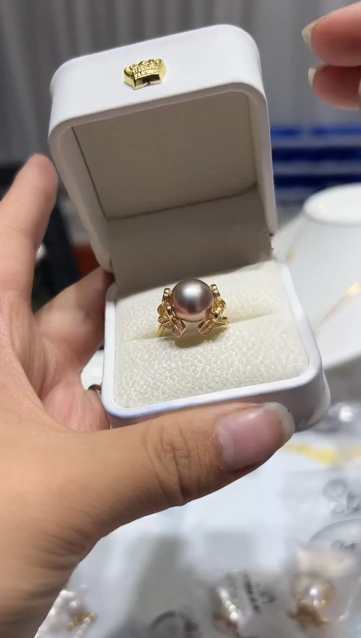 银S925镶嵌戒指淡水珍珠107