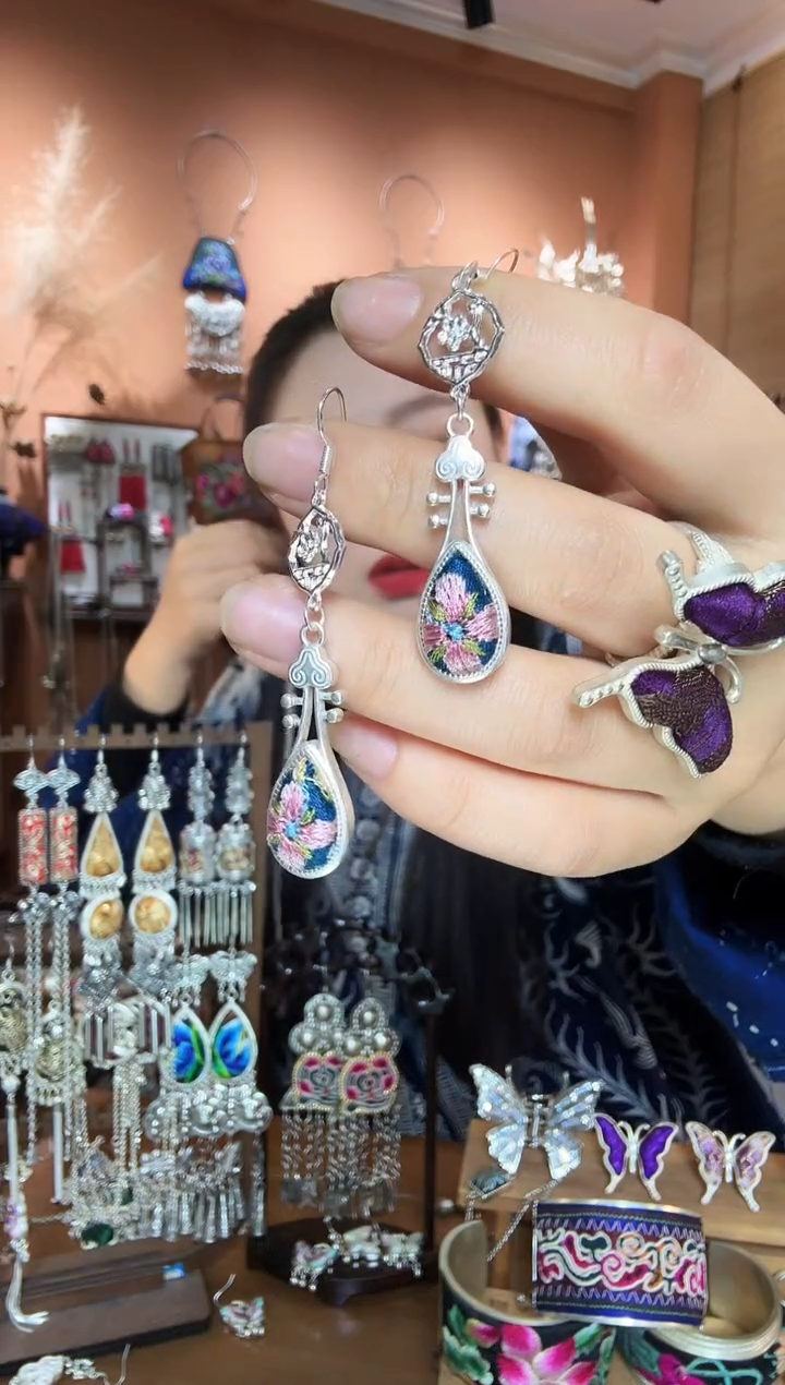 刺绣纯手工民族风耳环