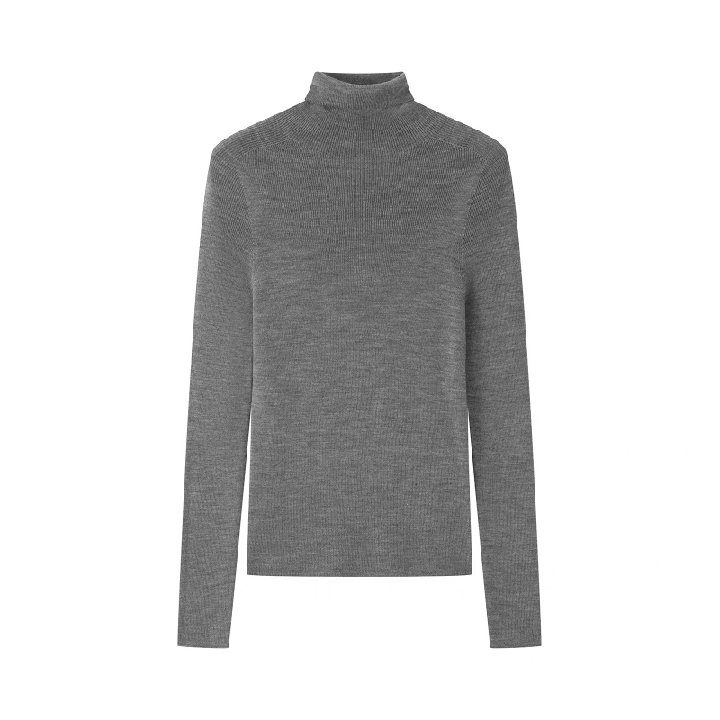 高领100%精纺羊毛衫秋冬打底可机洗水洗无缝女款GL02