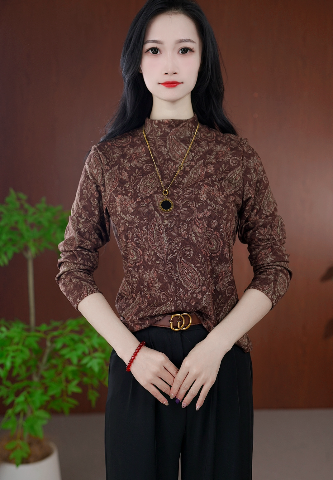 【高品质】澳绒秋冬2025新款修身显瘦长袖打底上衣女