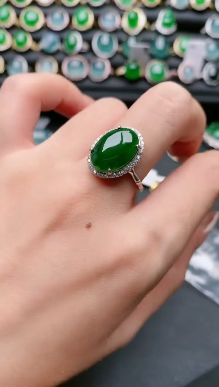 【闪购商品】翡翠戒指银S925镶嵌1111111