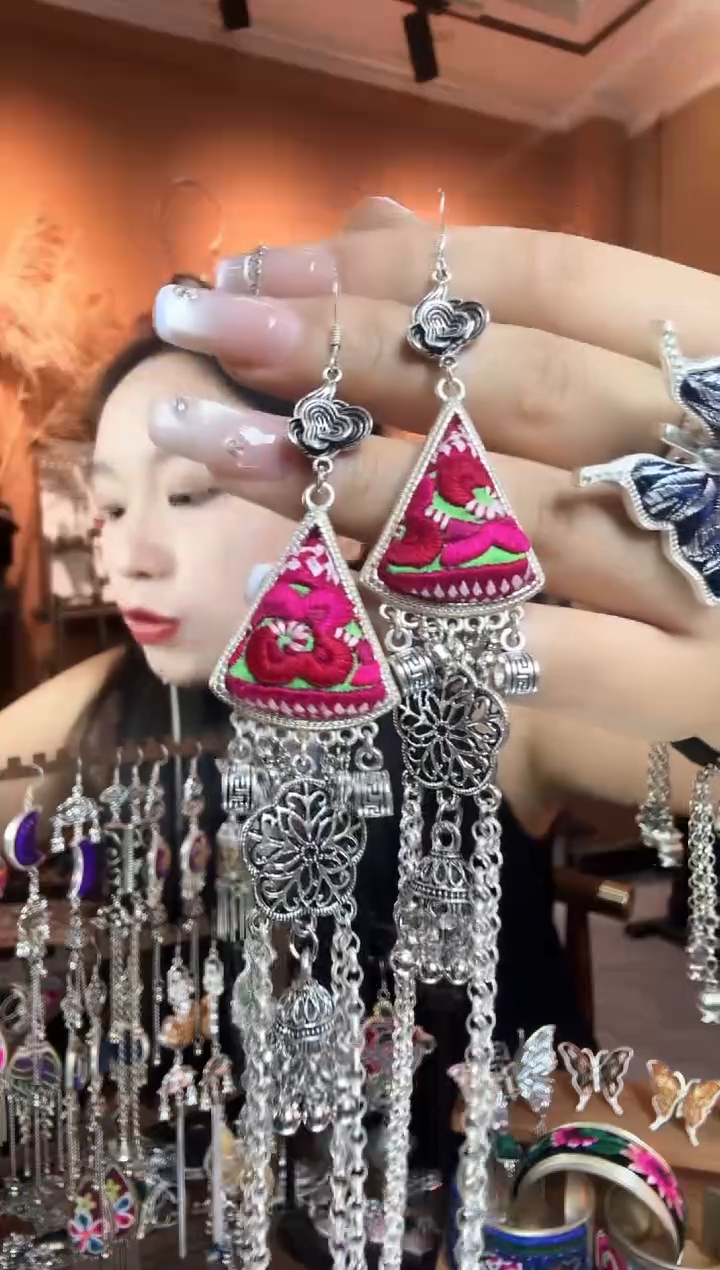 刺绣纯手工民族风耳环