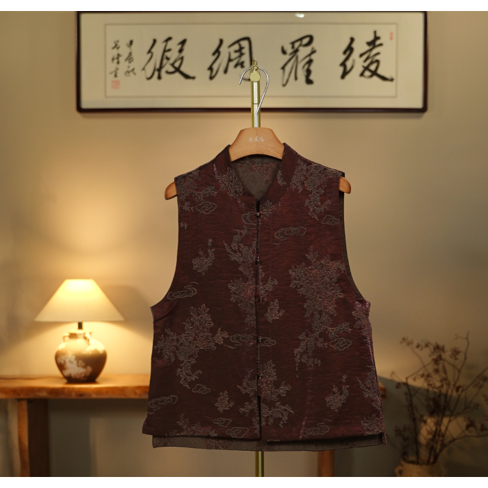 【竹影清风-香云纱马夹】中式国风香云纱马夹0288