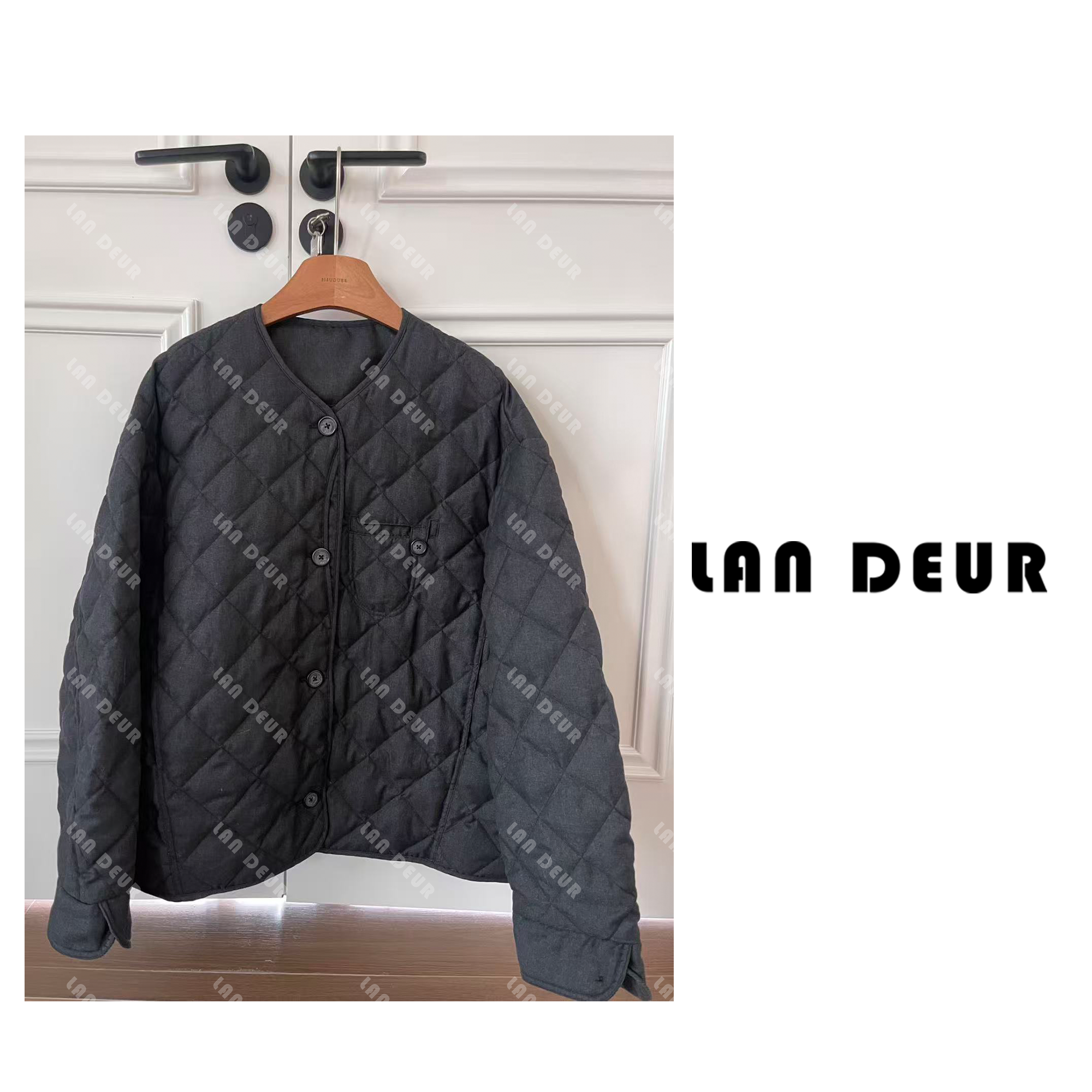 【可可糖果】菱格老钱风鹅绒服气质百搭中长款轻薄羽绒服女