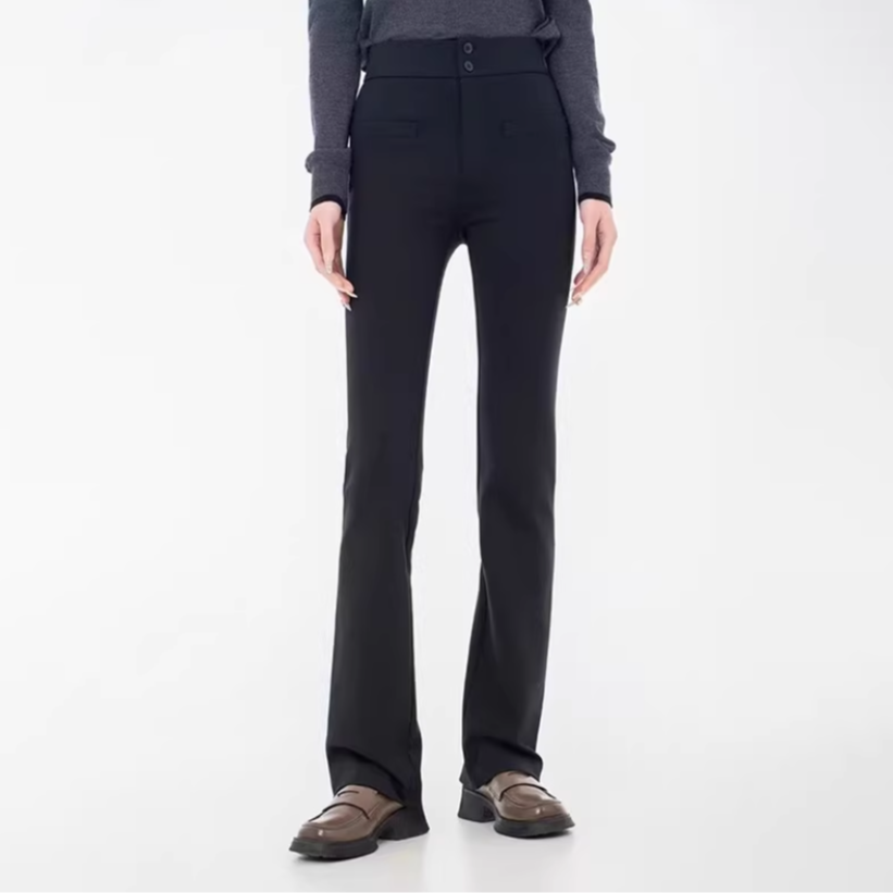 AMASS/阿玛施高腰修身显瘦超模微喇长裤510060