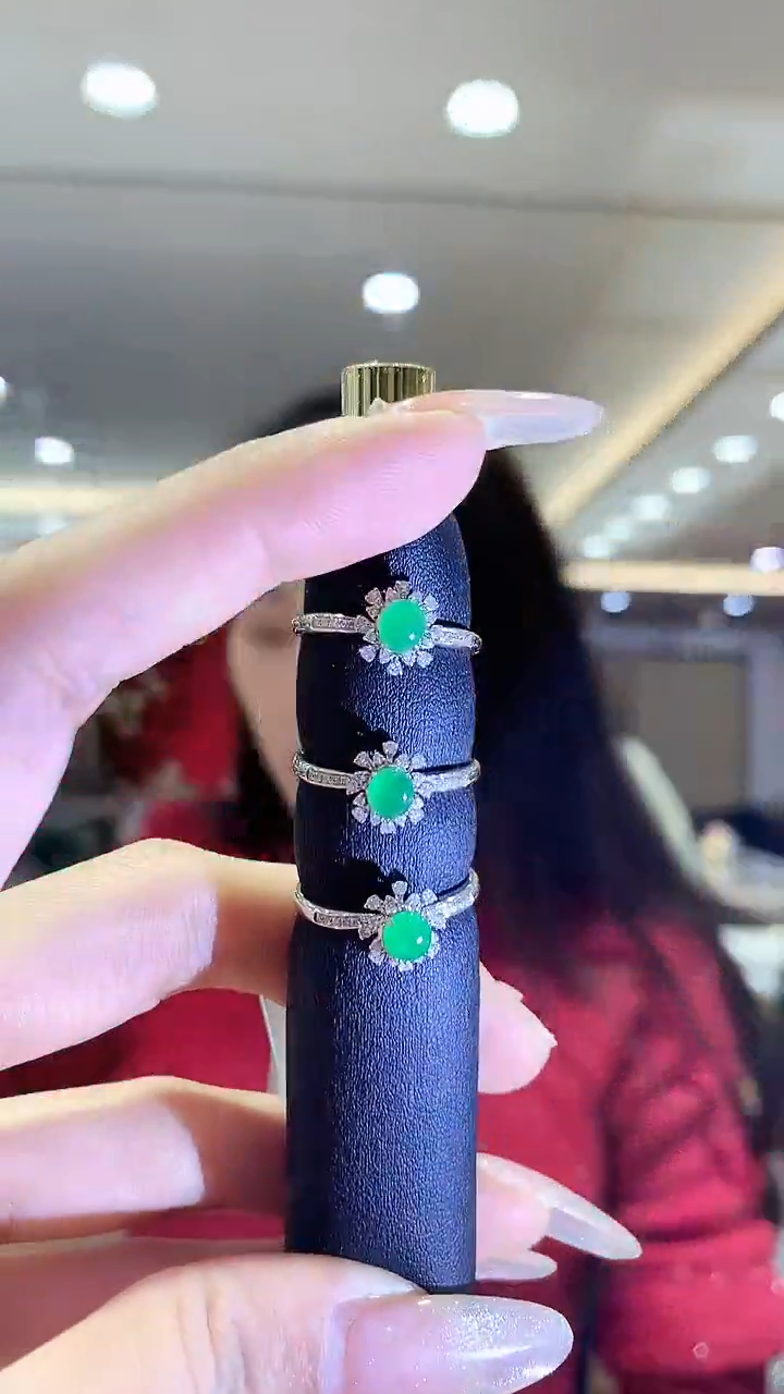 【闪购商品】翡翠戒指18K金镶嵌戒指多样性发一CY