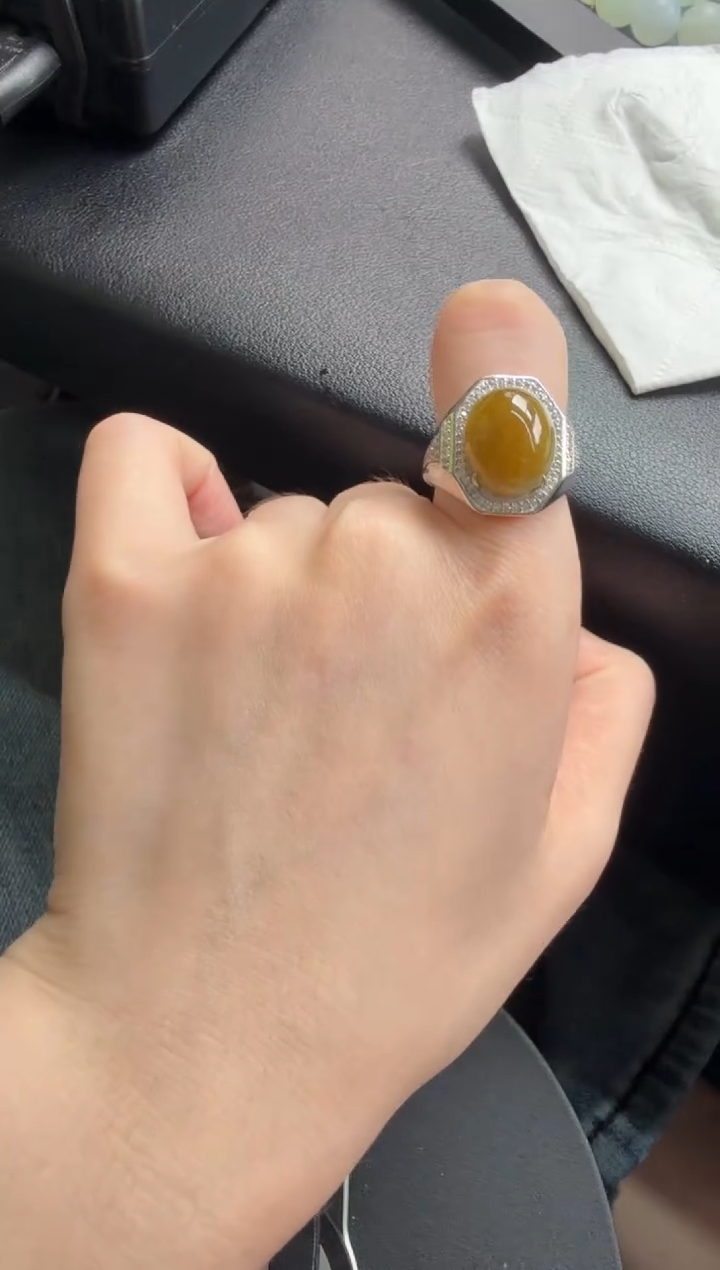 银S925镶嵌戒指翡翠翡翠饰品-260