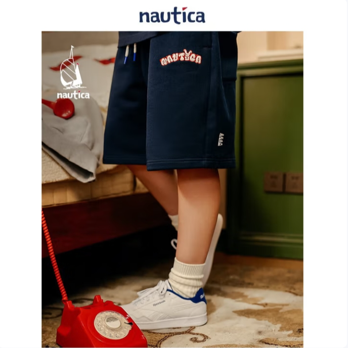 Nautica White Sail日系休闲无性别宽松全棉休闲运动短裤KW3124
