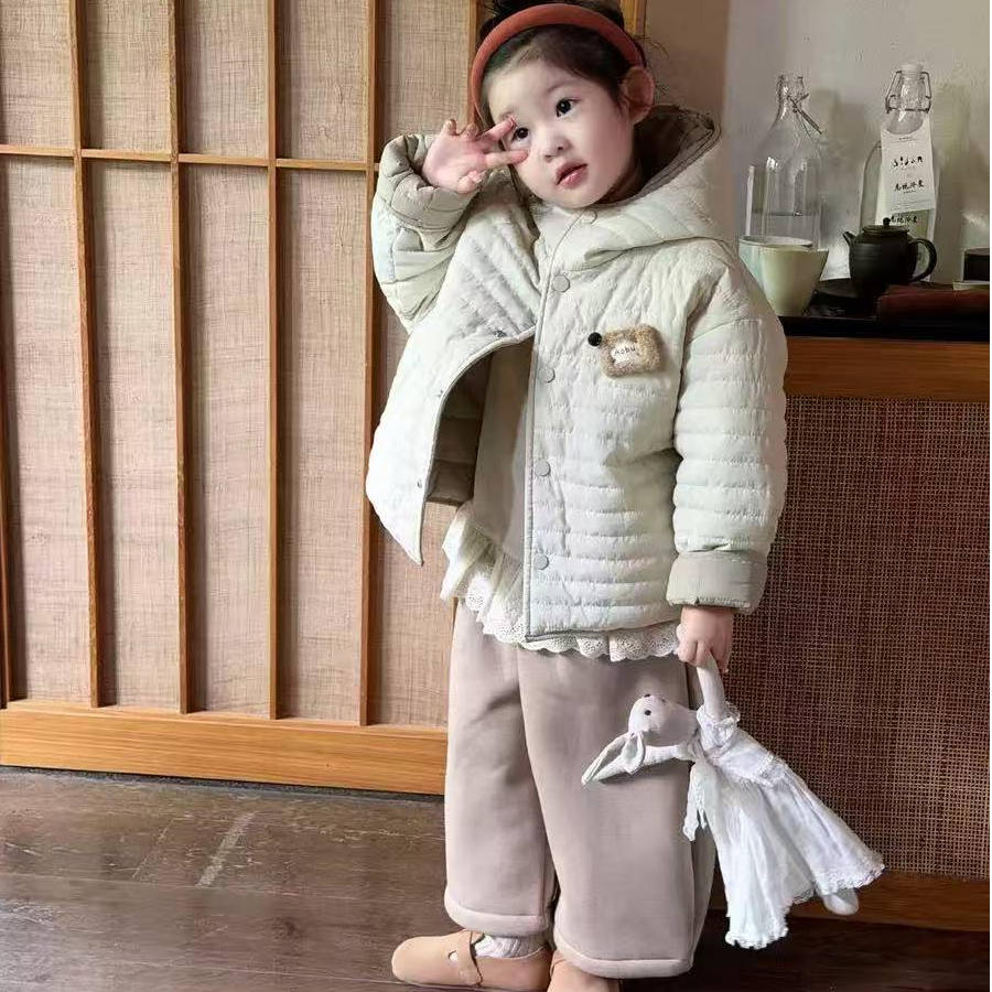 【樱桃九九】2025深秋冬女童航线加棉外套加绒加厚卫裤套装-26372