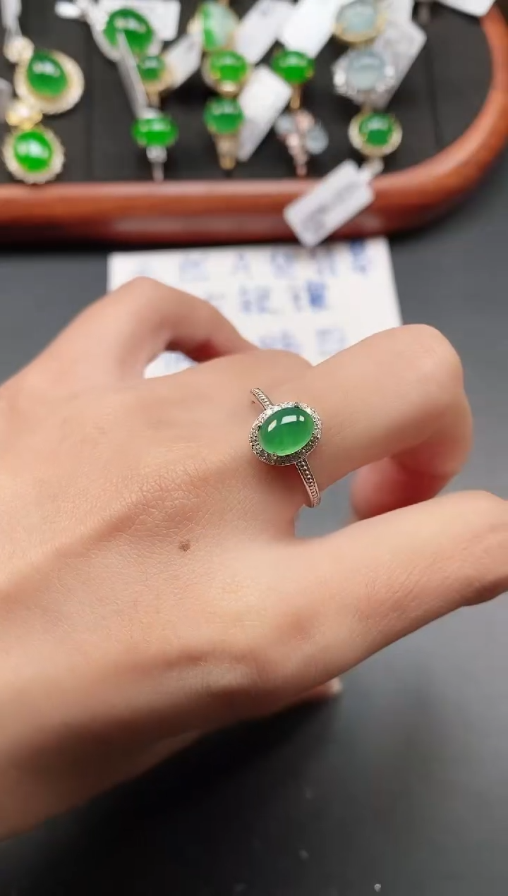 银S925镶嵌戒指翡翠111111