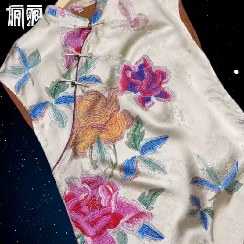 4-1时尚气质新中式斜襟显瘦洋气中长款上衣