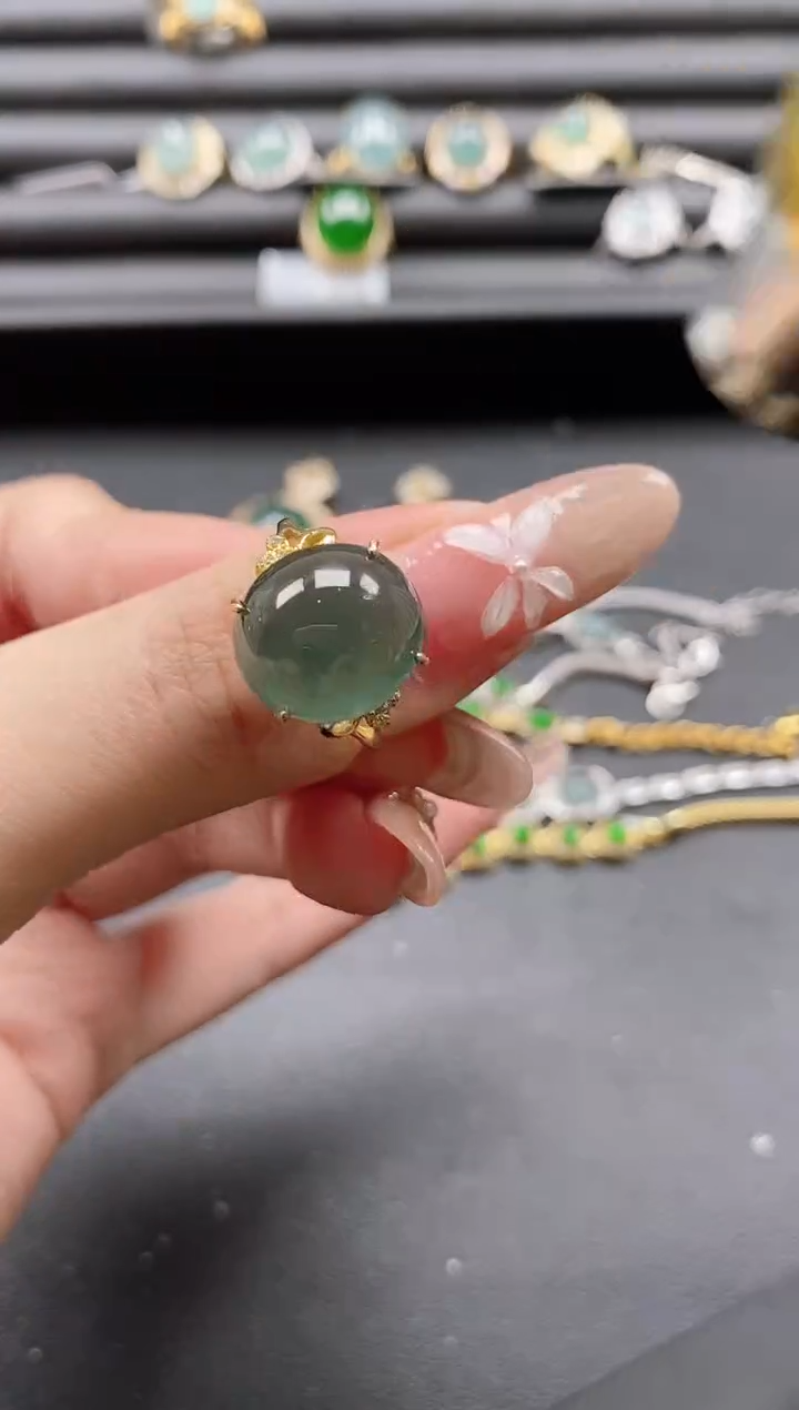 【闪购商品】翡翠戒指银S925镶嵌51151