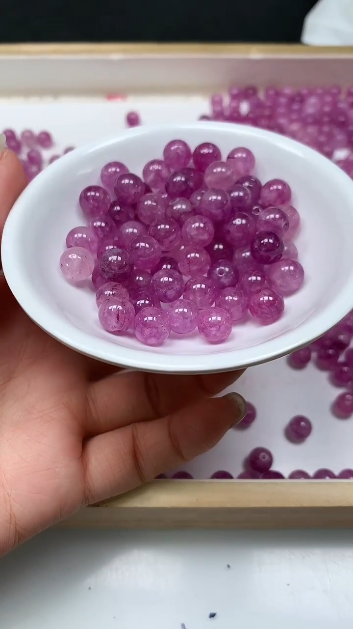 未镶嵌散珠碧玺M808 紫 碧 玺8mm25颗8元