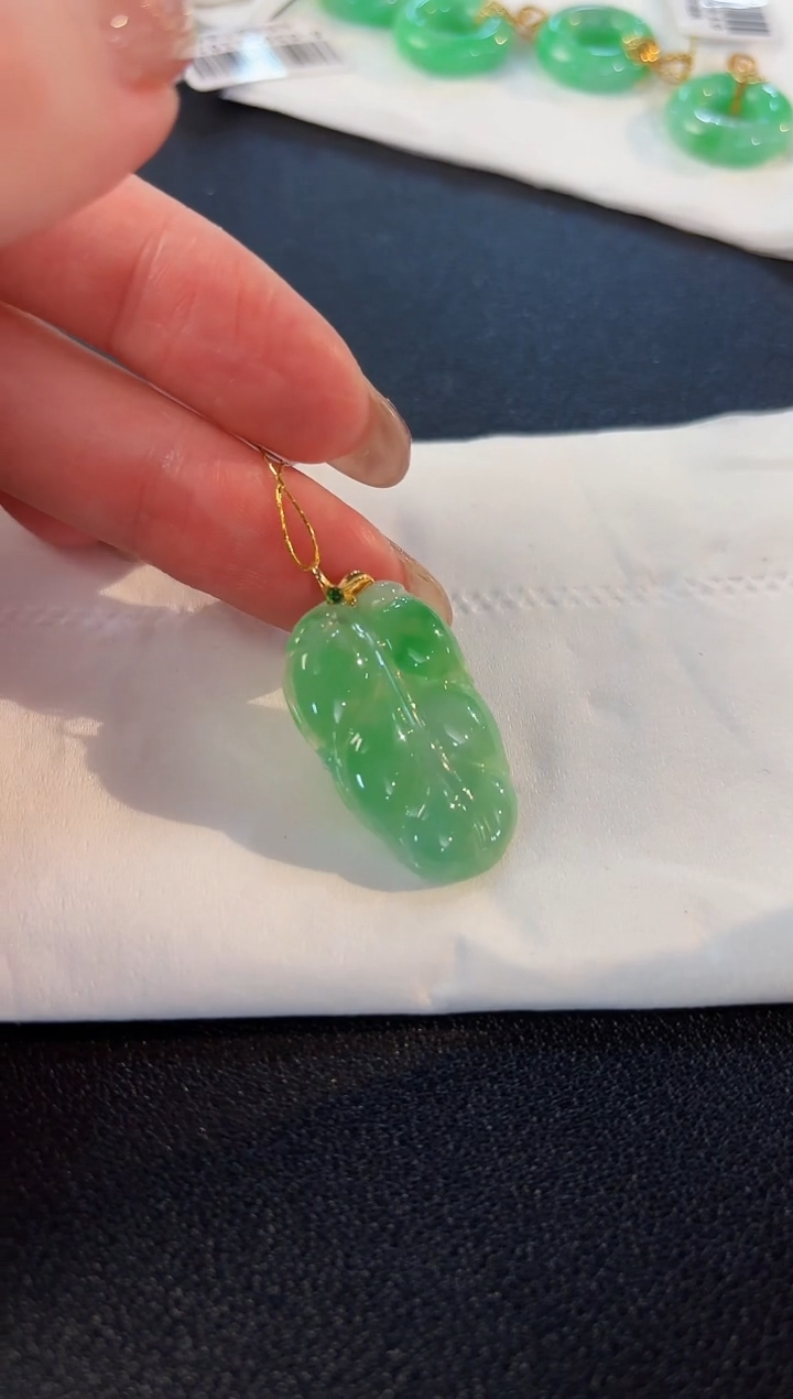 【闪购商品】翡翠颈饰18K金镶嵌缅料A货/支持复检/一件