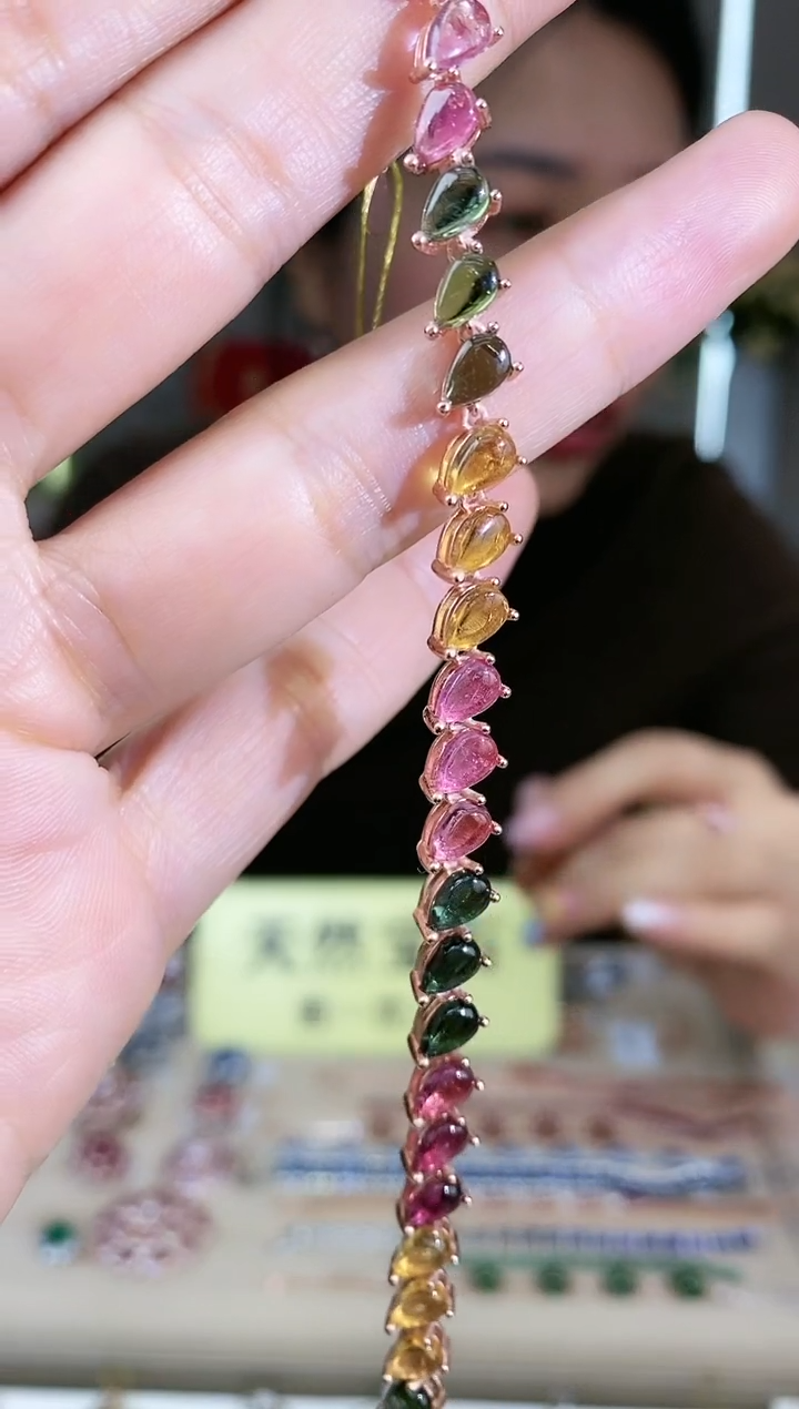 【闪购商品】碧玺手链银S925镶嵌手链