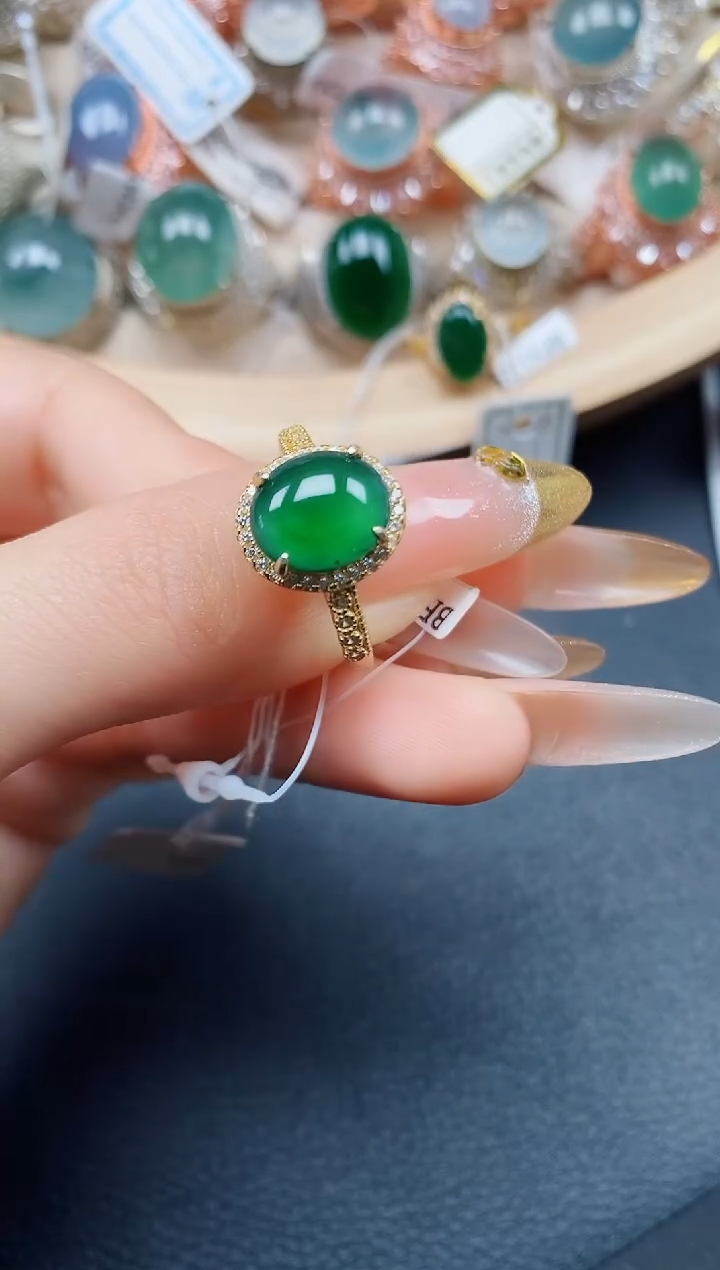 【闪购商品】翡翠戒指银S925镶嵌翡翠