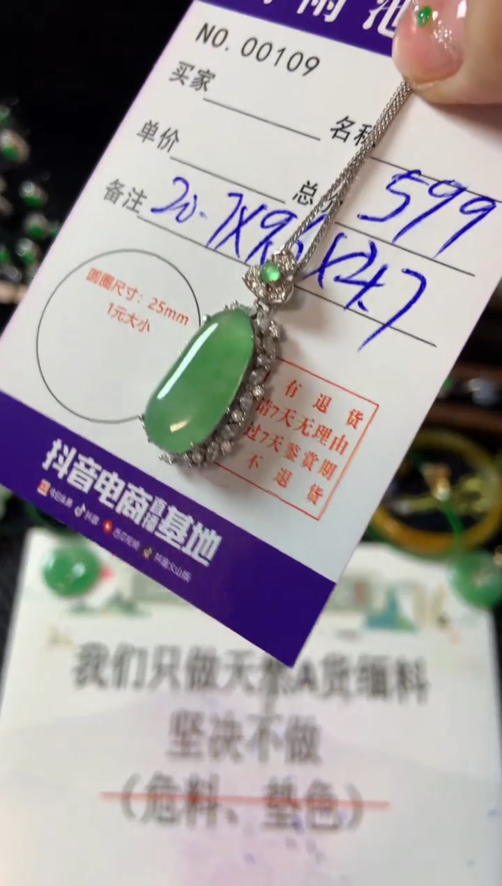 【闪购商品】翡翠颈饰银S925镶嵌翡翠