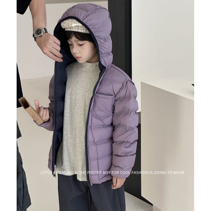 【现现】童装中大男儿童90白鸭双面穿羽绒服外套2025冬装MMY841326