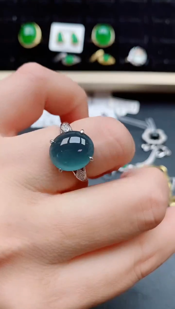 【闪购商品】翡翠戒指银S925镶嵌2121212
