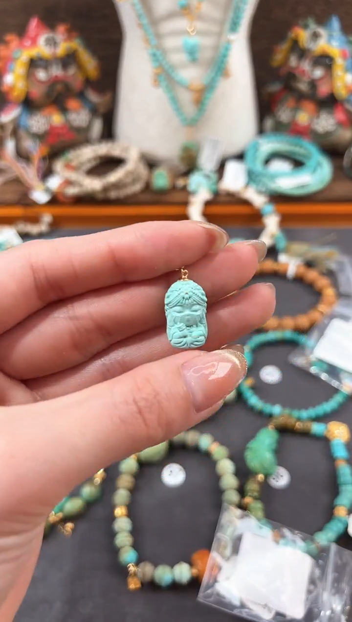 【闪购商品】绿松石提溜18K金镶嵌绿松石提溜