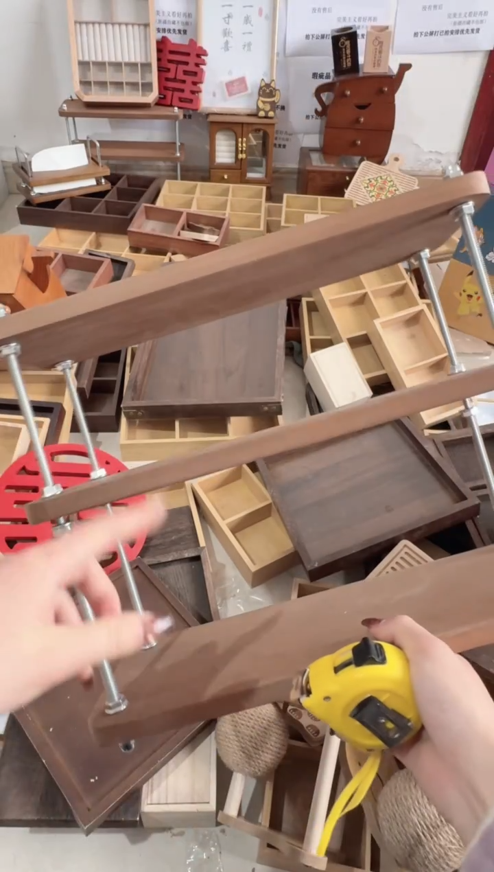 杯架实松木三层微瑕