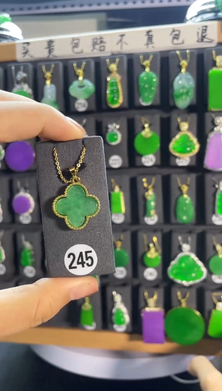 【闪购商品】翡翠耳饰银S925镶嵌245..