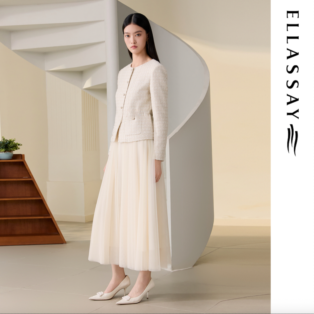 ELLASSAY歌力思新款3D编织优雅针织连衣裙女EWU363Y01000