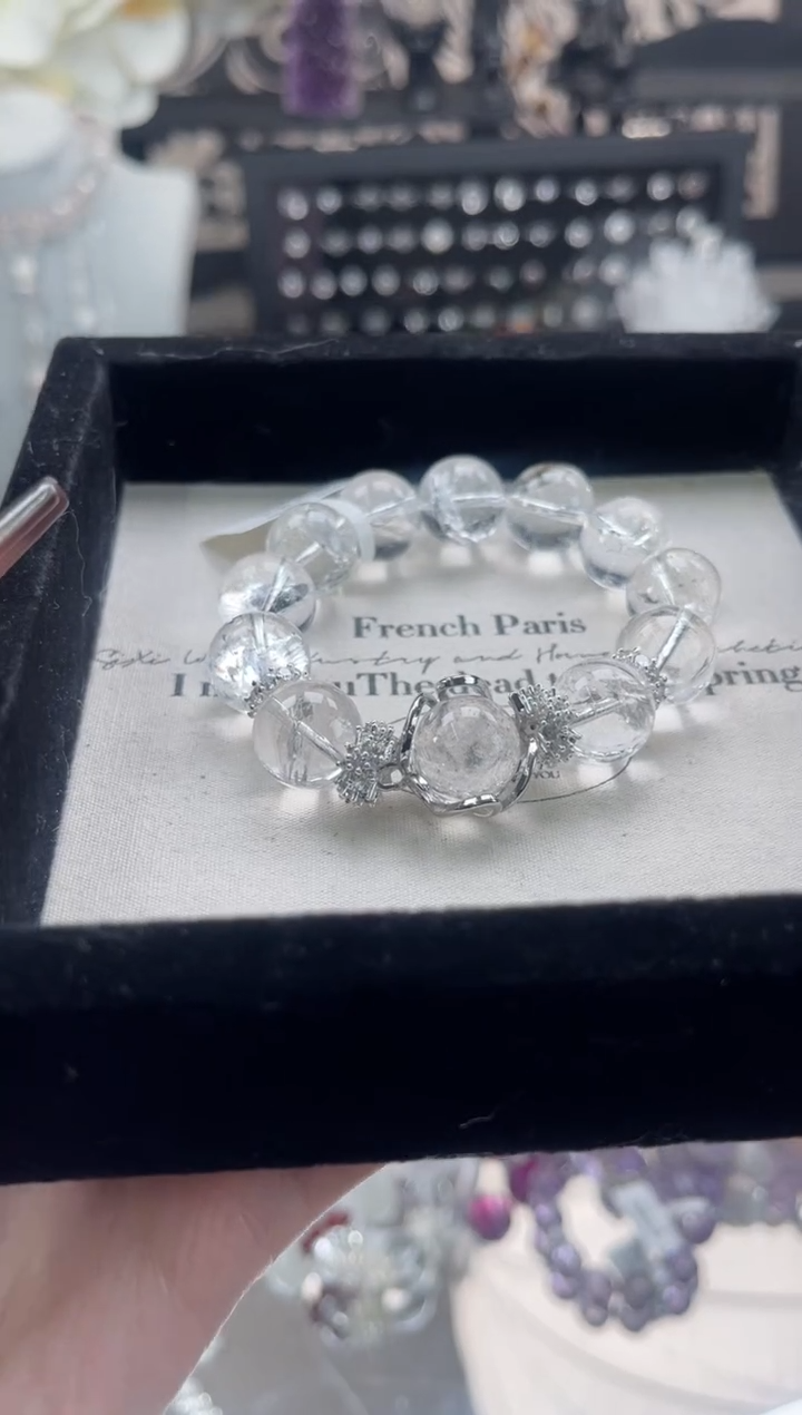 【闪购商品】烟晶手链银S925镶嵌天然水晶 多样性发货