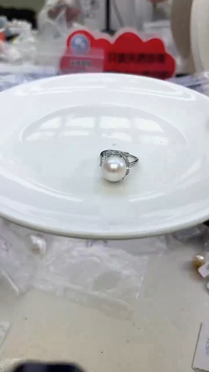 未镶嵌戒指淡水珍珠白色系戒指