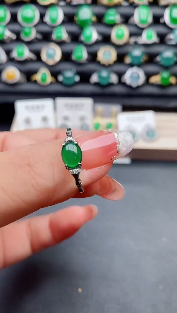 【闪购商品】翡翠戒指银S925镶嵌50800