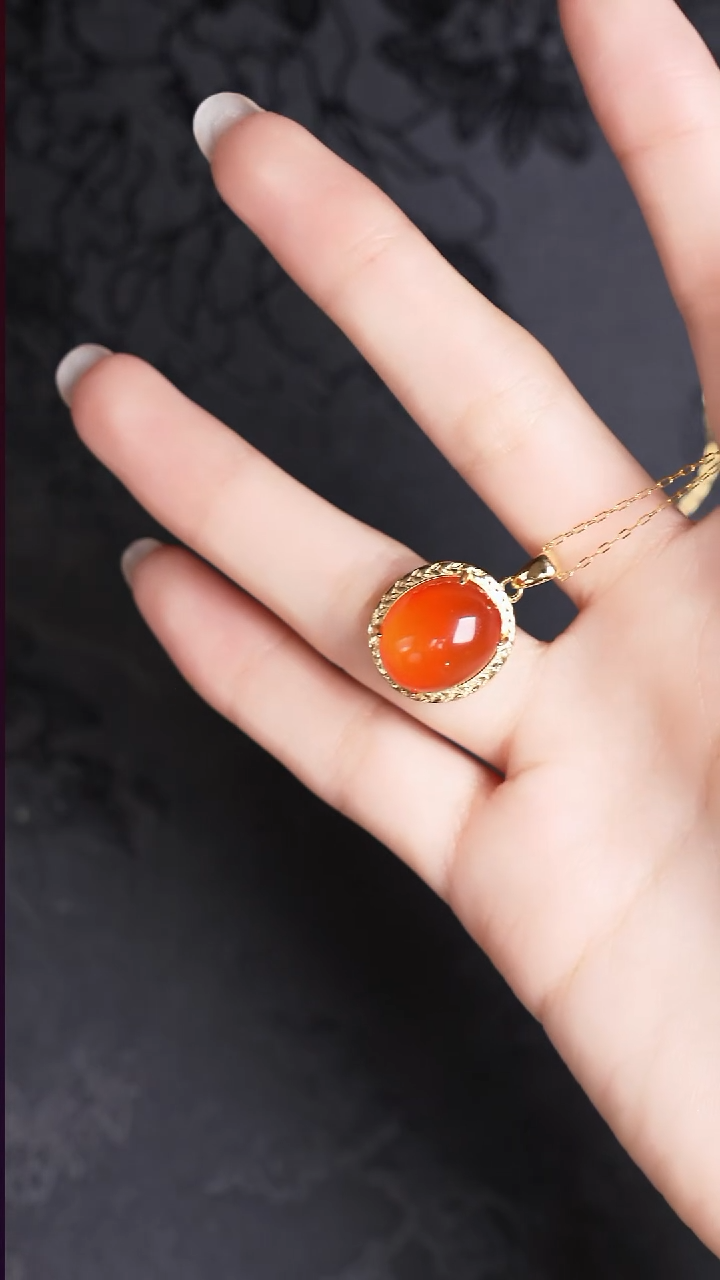 吊坠(赠链)银S925镶嵌南红玛瑙仔**妈工厂抛货 不退不换 