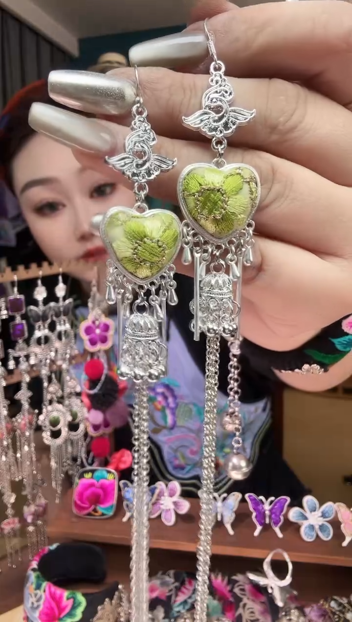 刺绣纯手工民族风刺绣耳环